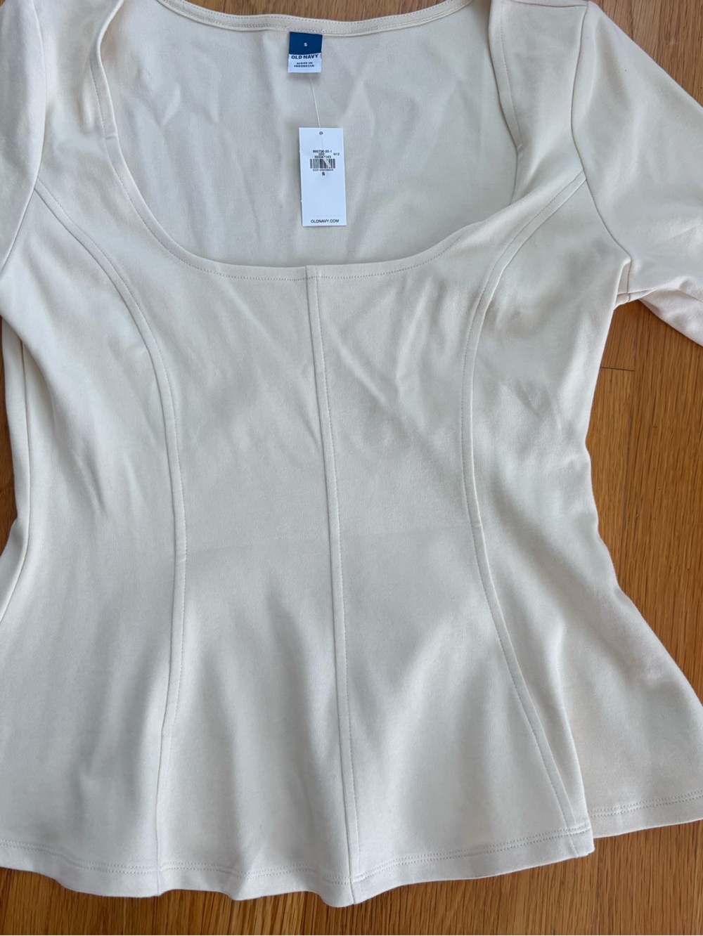 Old Navy Cream Scoop Neck Peplum Top
